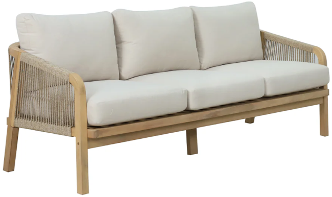 Диван деревянный трехместный Ravona KD натуральный, бежевый 2030х795х685 мм