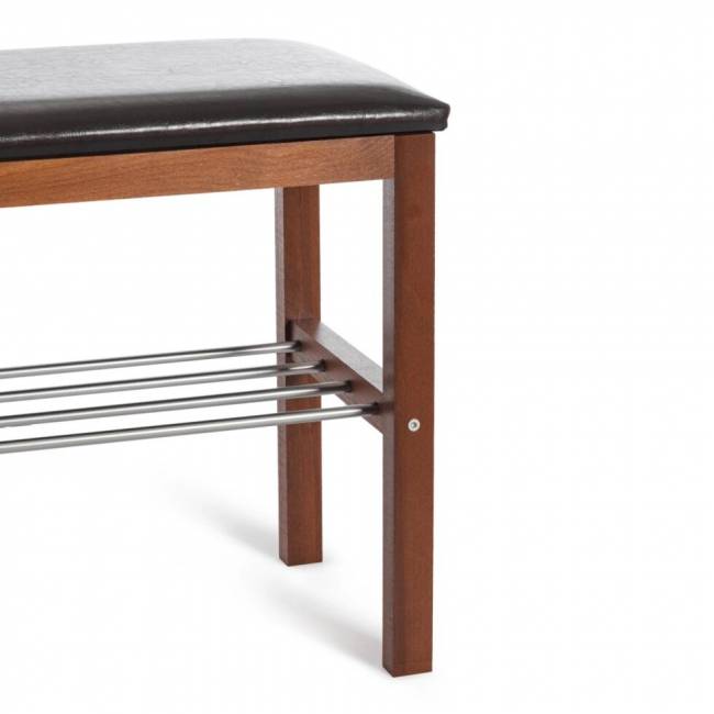 Банкетка BERYL дерево / экокожа, 67*31*49 см, темный орех/коричневый Банкетка BERYL дерево / экокожа, 67*31*49 см, темный орех/коричневый