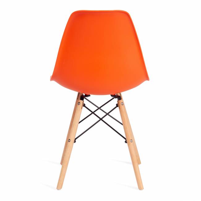 Стул CINDY (EAMES) (mod. 001) дерево бук/металл/сиденье пластик, 51x46x82см, оранжевый/orange (Комплект из 4 шт.) оранжевый/orange дерево бук/металл/сиденье пластик