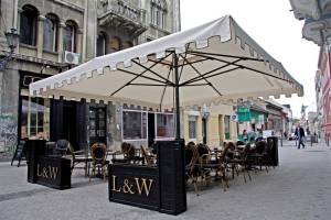 Зонт профессиональный телескопический 4х4 м Capri Dark антрацит, слоновая кость 4000х4000 мм