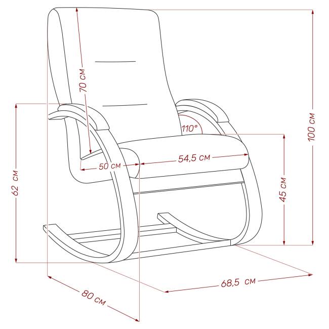 Кресло-качалка Leset Милано Венге текстура V32 серый Кресло-качалка Leset Милано Венге текстура V32 серый