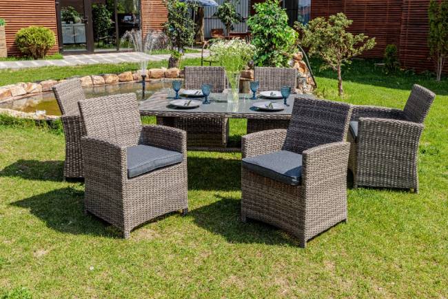 Обеденный комплект FIONA из искусственного ротанга