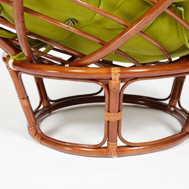 Кресло PAPASAN/ПАПАСАН 23/01 W  /с подушкой/ диаметр подушки 125 см, 115х101х104 см, Pecan (орех), флок Олива, 23 Pecan (орех)