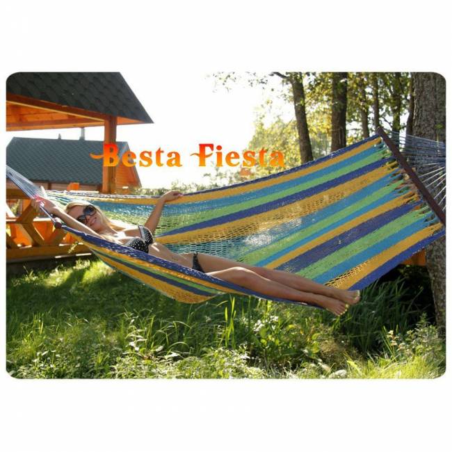 Гамак MEXICO плетеный сине-желтый Гамак MEXICO плетеный сине-желтый