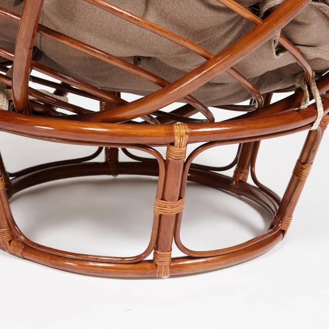 Кресло PAPASAN/ПАПАСАН 23/01 W  /с подушкой/ 115х101х104 см, Pecan (орех), экошерсть Коричневый, 1811-5 Pecan (орех)