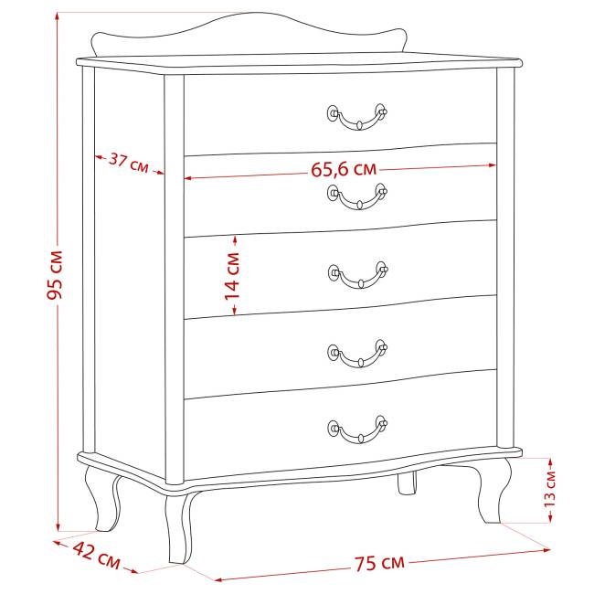 Комод Leset "Джульетта" Серый ясень